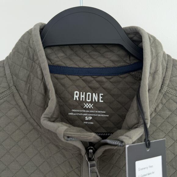 Rhone Vest Mens Small Green Gramercy Quilted Cotton Full Zip Classic Fit Golf - Picture 6 of 12